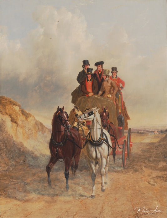 L'autocar Royal Mail sur la route - John Frederick Herring Snr - Reproductions de tableaux et peintures haut de gamme