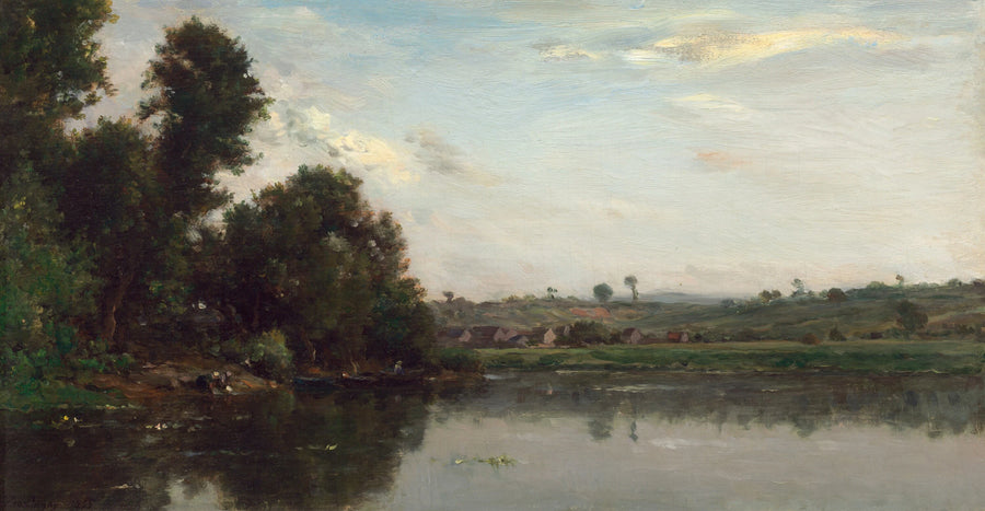 Lavandières à l'Oise près de Valmondois - Charles-François Daubigny