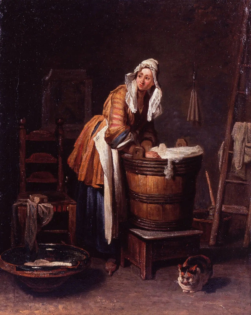 Laveuse - Jean Siméon Chardin image 1 tableau peint à l’huile sur toile
