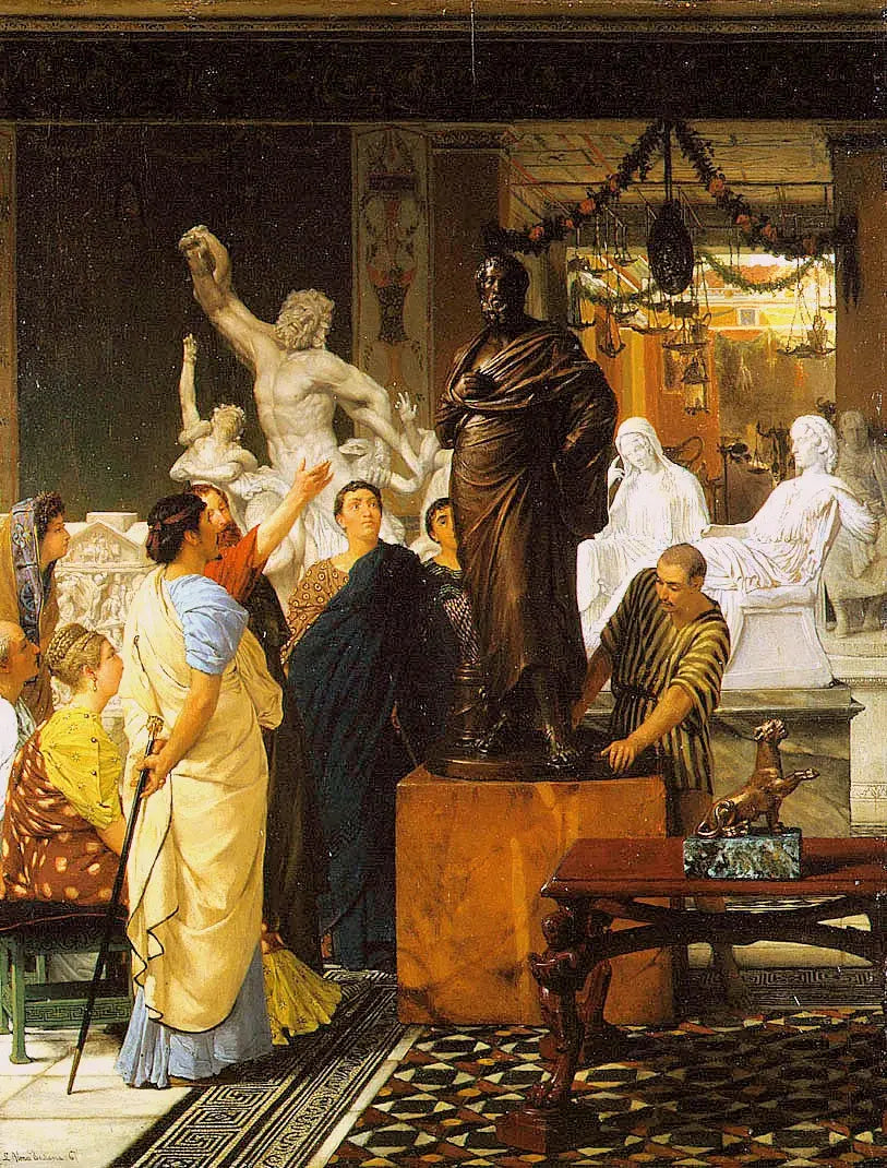 Une galerie de sculptures à Rome au temps d’Auguste, peinture de Lawrence Alma-Tadema