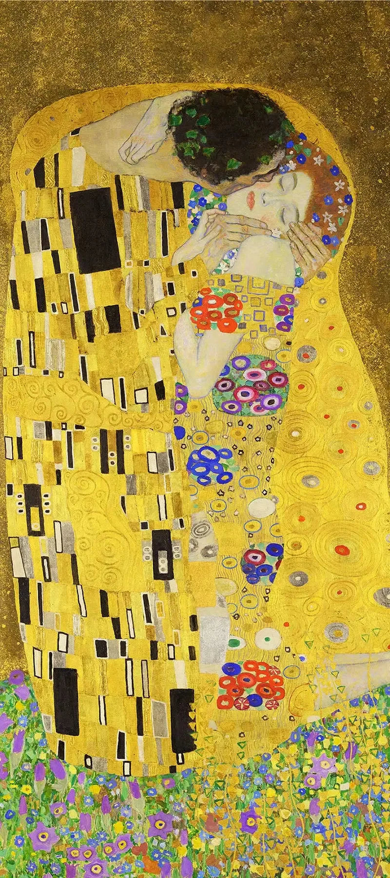 💛 키스 (세부 II) – 구스타프 클림트 (1907–1908)