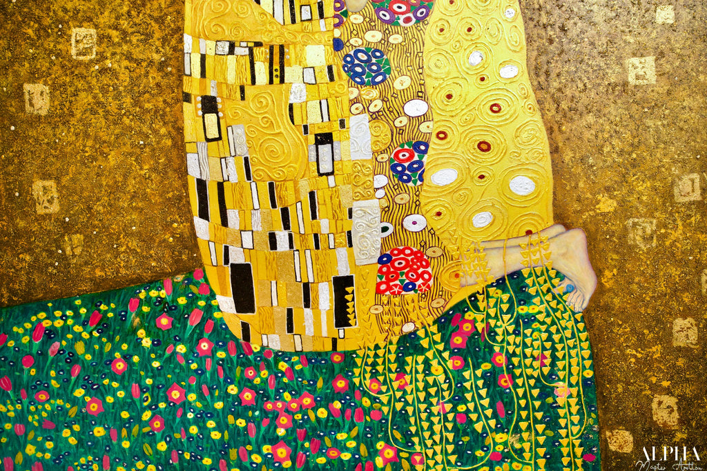 Le Baiser Réimaginé par Master Apollon | 200 x 200 cm Reproductions de tableaux à la peinture à l’huile