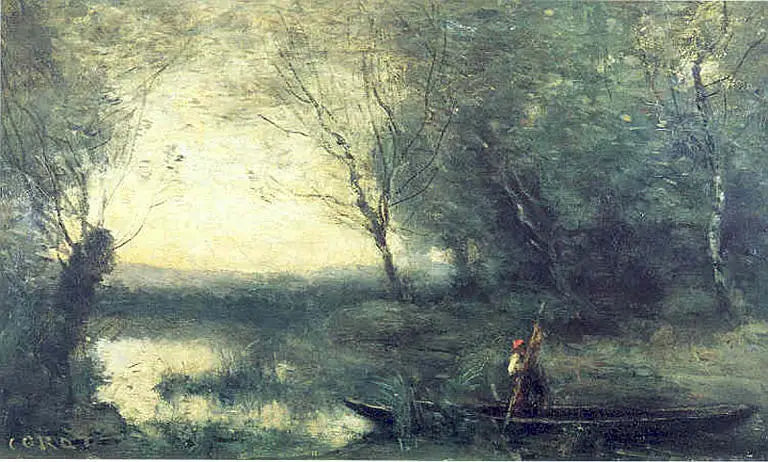 Le Batelier le soir - Jean-Baptiste Camille Corot - Alpha Reproduction