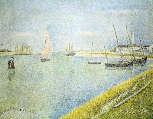 Le canal à Gravelines, en direction de la mer - Georges Seurat - Reproductions de tableaux et peintures haut de gamme