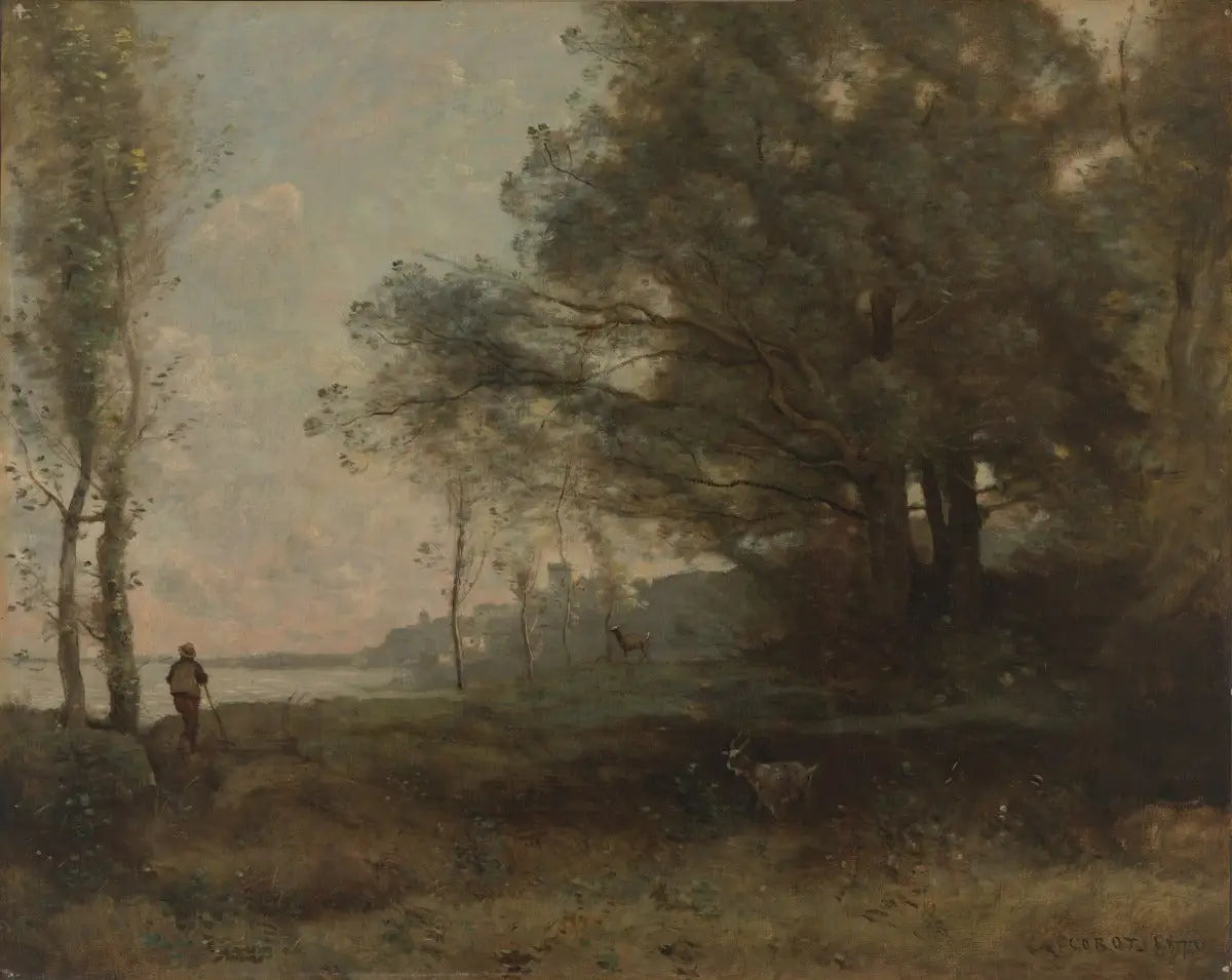 Le chevrier en vue du golfe - Jean-Baptiste Camille Corot - Alpha Reproduction