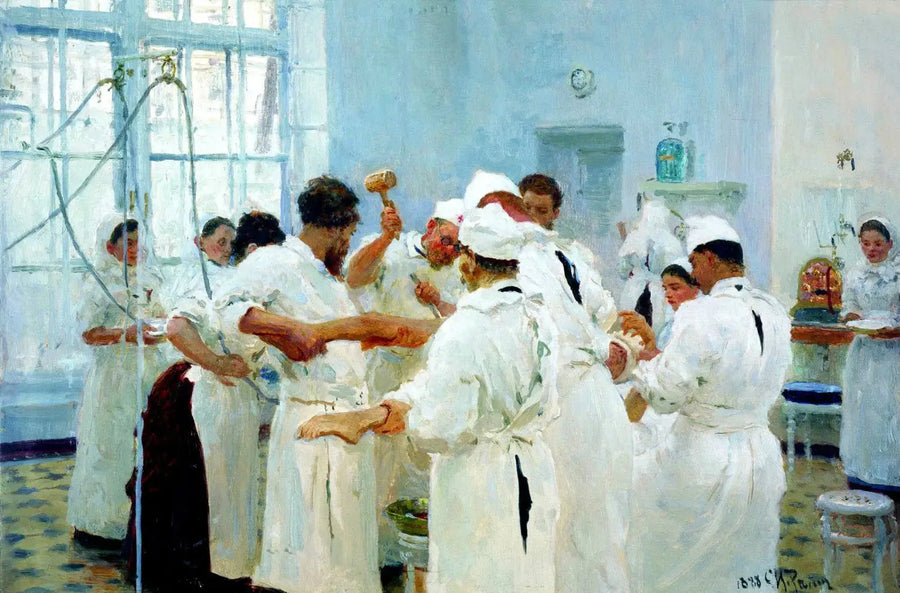 외과 의사 E. V. Pavlov가 수술실에서 - 일리야 레핀

Source:
Le chirurgien E. V. Pavlov au bloc opératoire - Ilya Repin