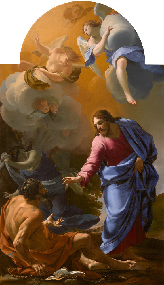Le Christ apparaissant à saint Antoine Abbé - Simon Vouet image 1 copie de tableau peinte à la main