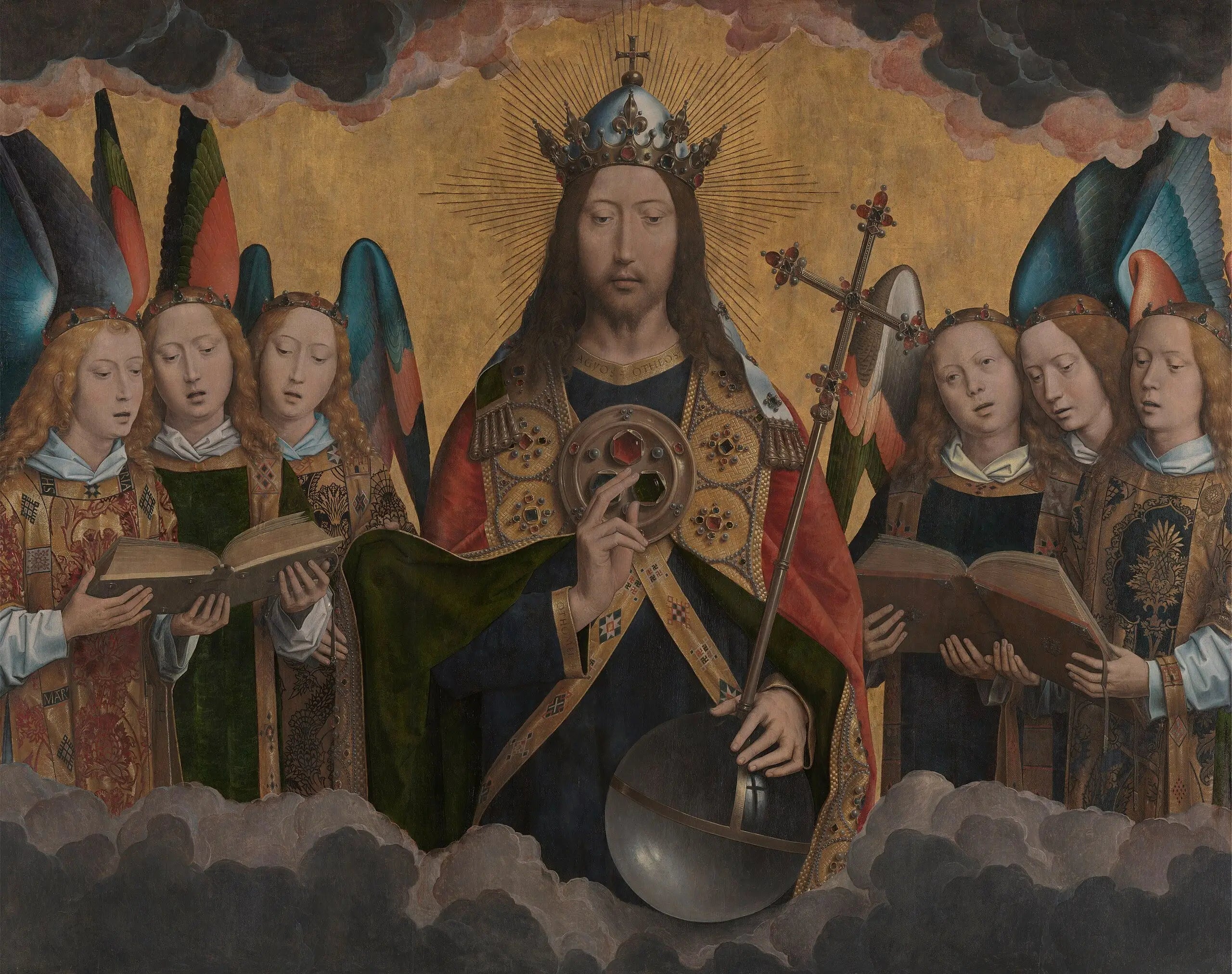 Le Christ avec des anges chantants - Hans Memling image 1 tableau peint à l’huile sur toile