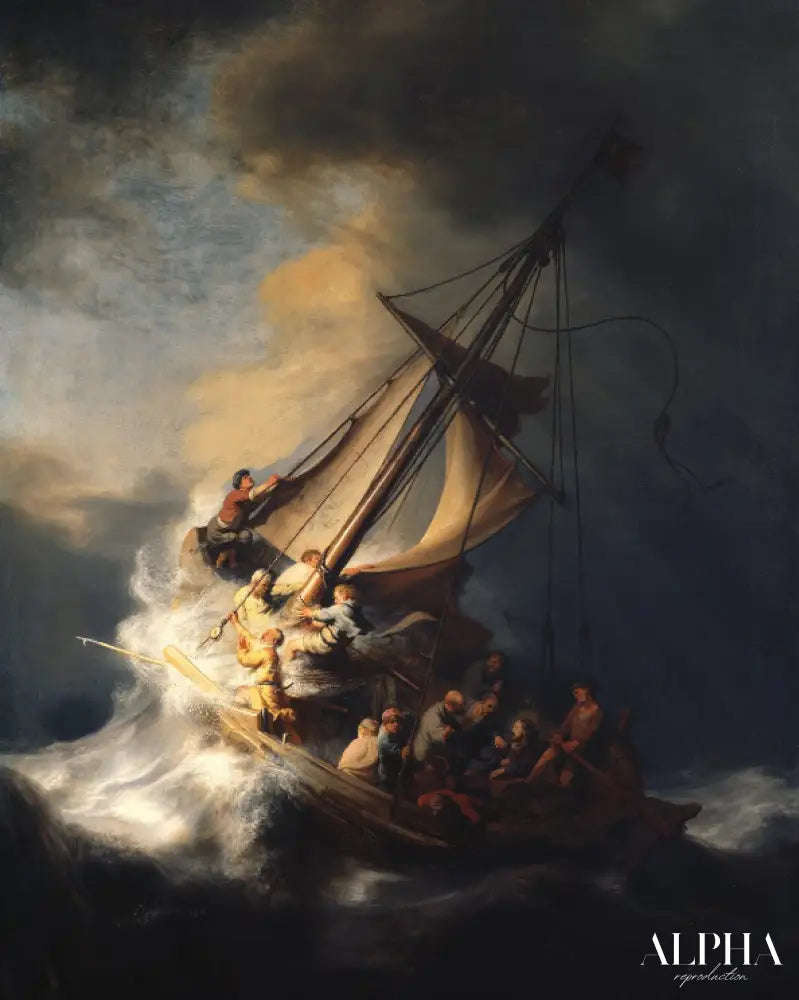 Le Christ dans la tempête sur la mer de Galilée - Rembrandt van Rijn - Reproductions de tableaux et peintures haut de gamme