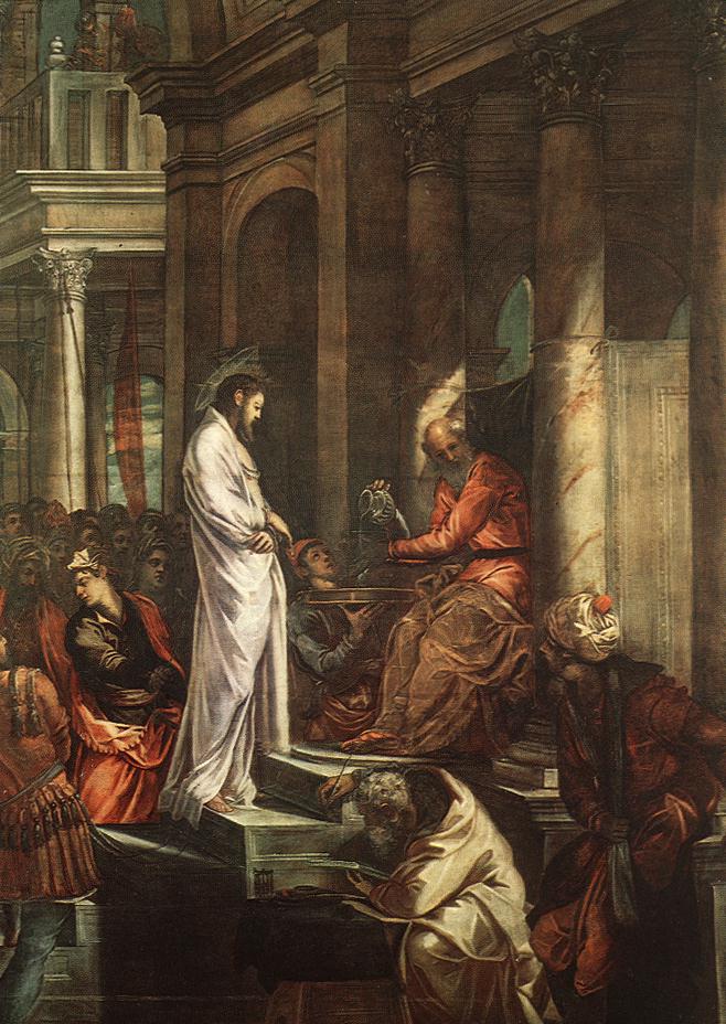 Le Christ devant Pilate - Jacopo Tintoretto image 1 copie peinte à la main à l’huile