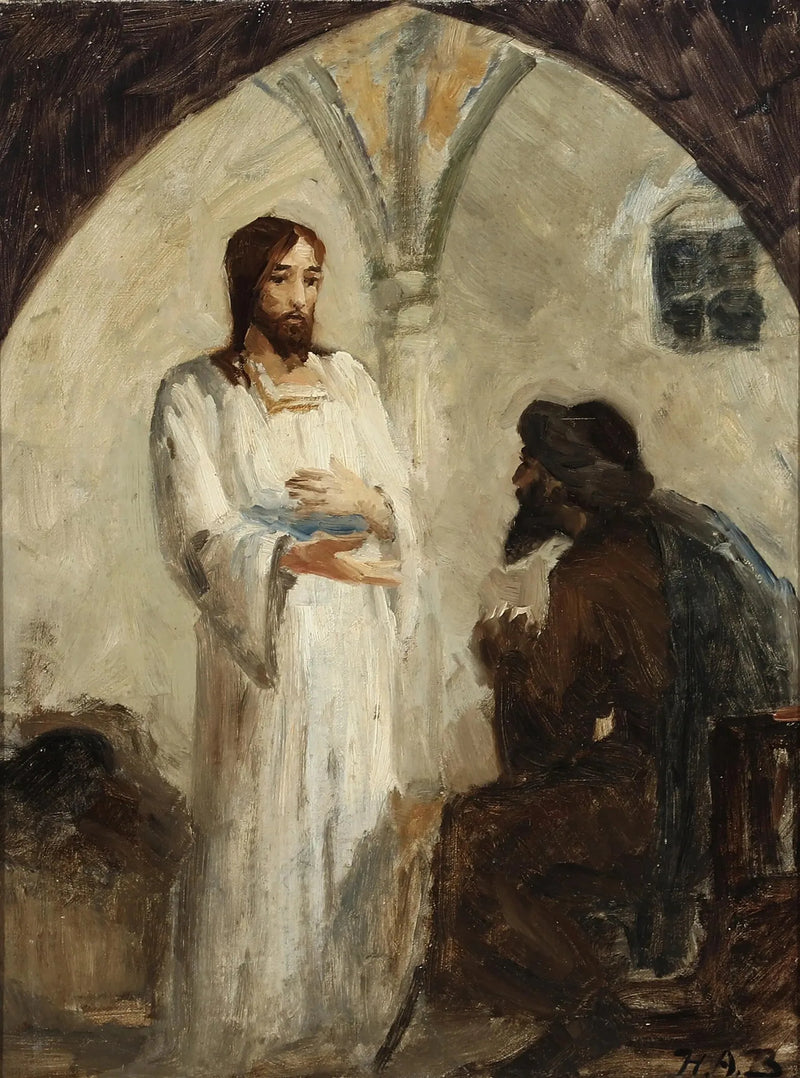 그리스도와 제자와의 대화. - H. A. Brendekilde

Source:
Le Christ en conversation avec un disciple. - H. A. Brendekilde