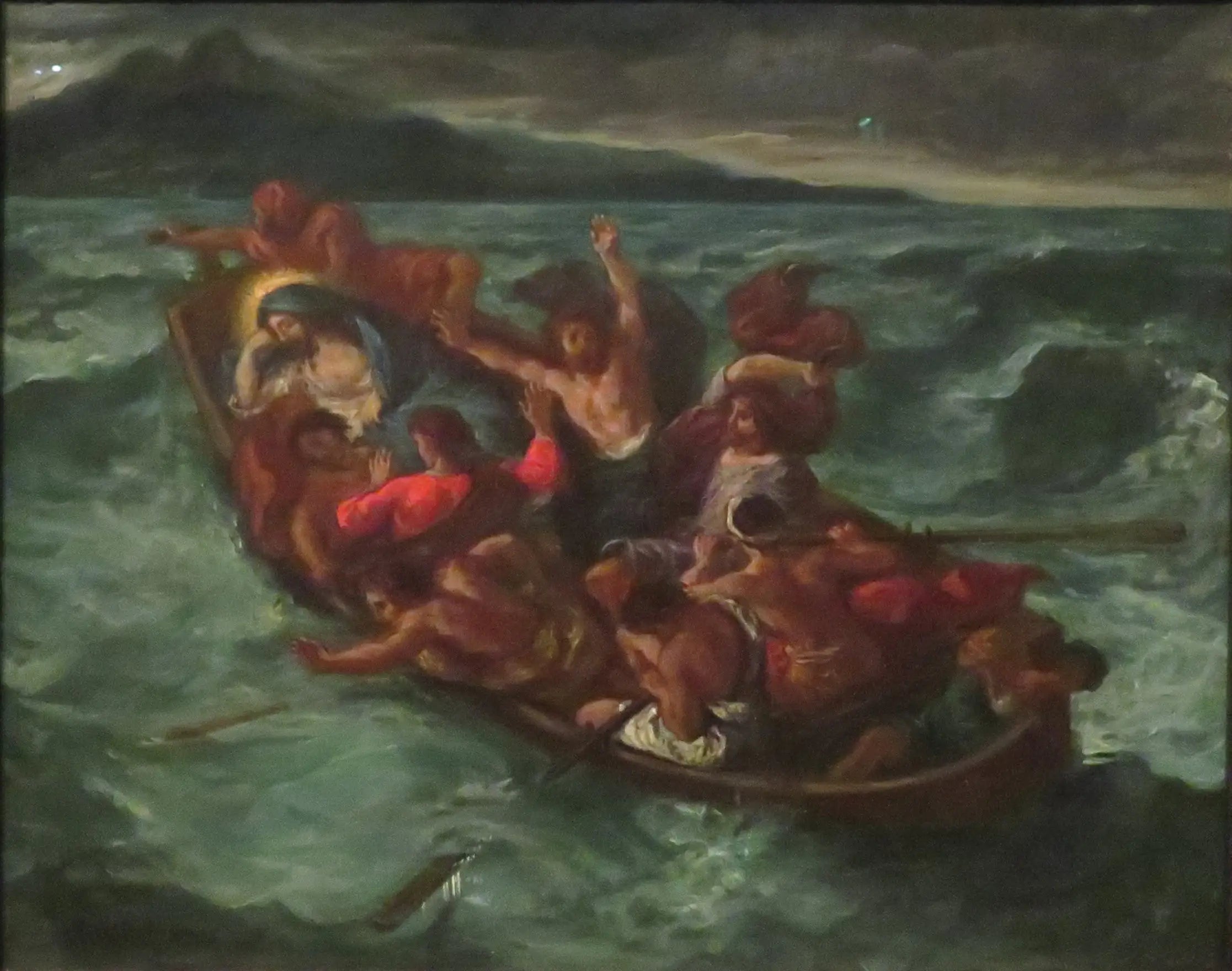 Le Christ endormi pendant la tempête - Eugène Delacroix image 1 reproduction artisanale de tableau