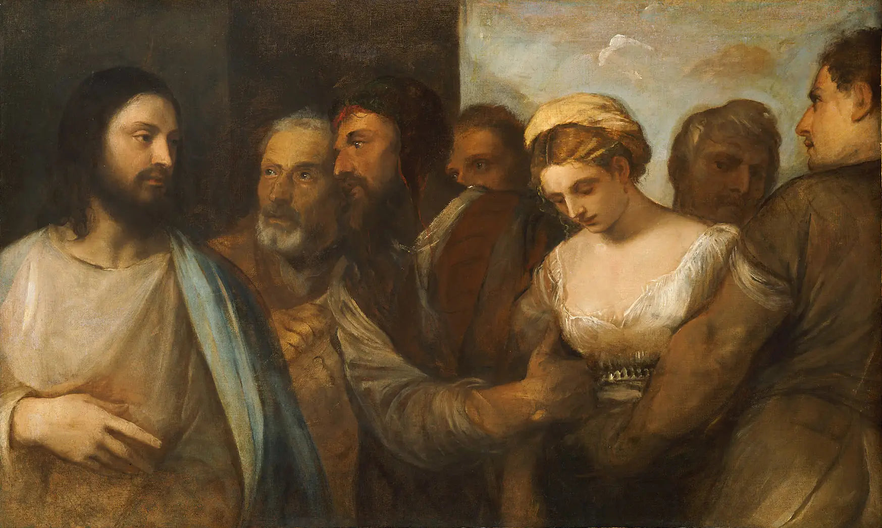 Le Christ et la femme adultère - Titian image 1 reproduction artisanale de tableau