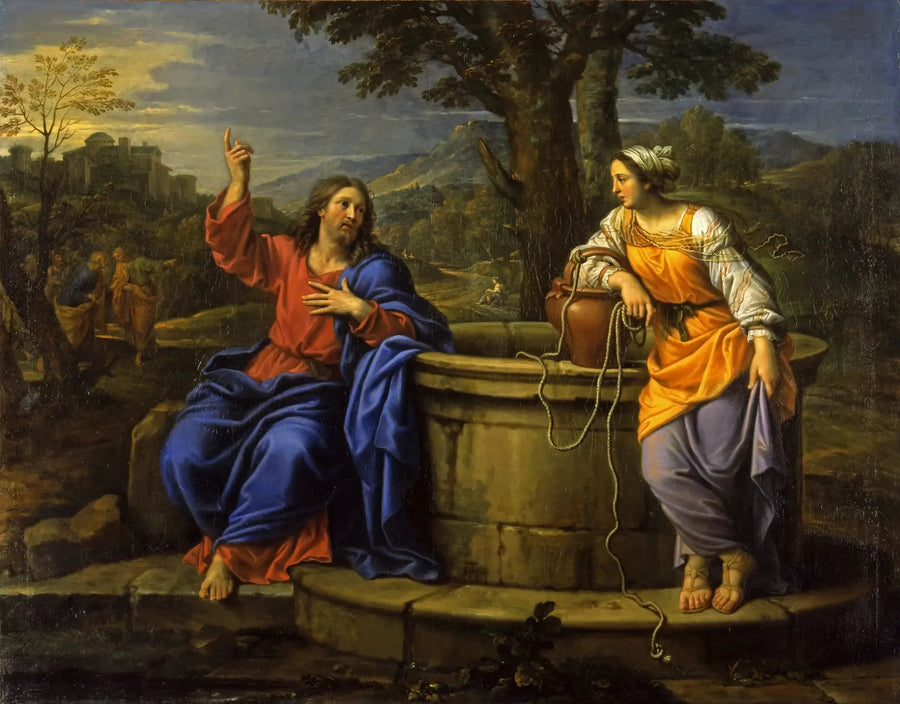 Le Christ et la Samaritaine - Pierre Mignard image 1 copie peinte à la main à l’huile