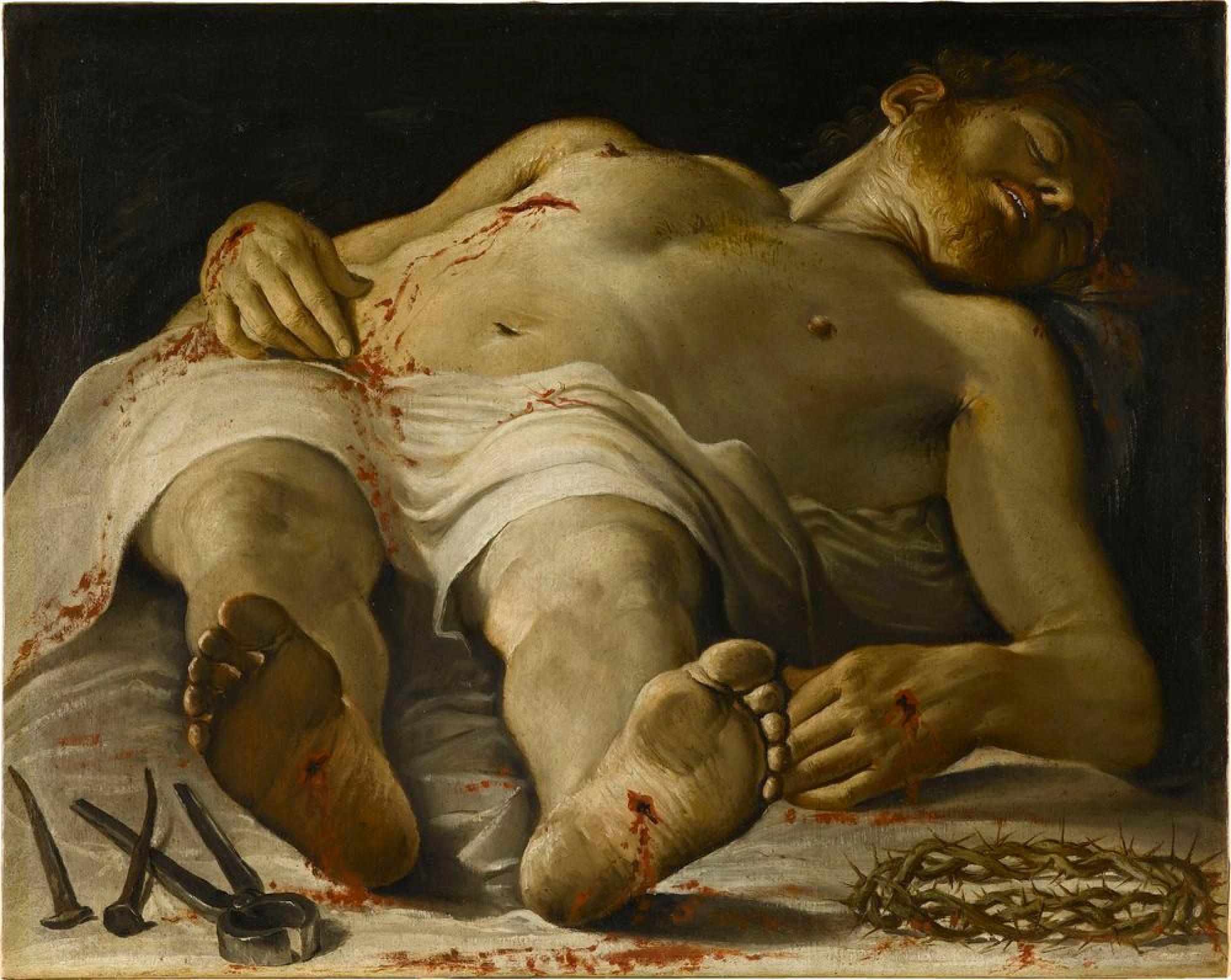 Le Christ mort - Annibale Carracci image 1 reproduction de peinture à l’huile