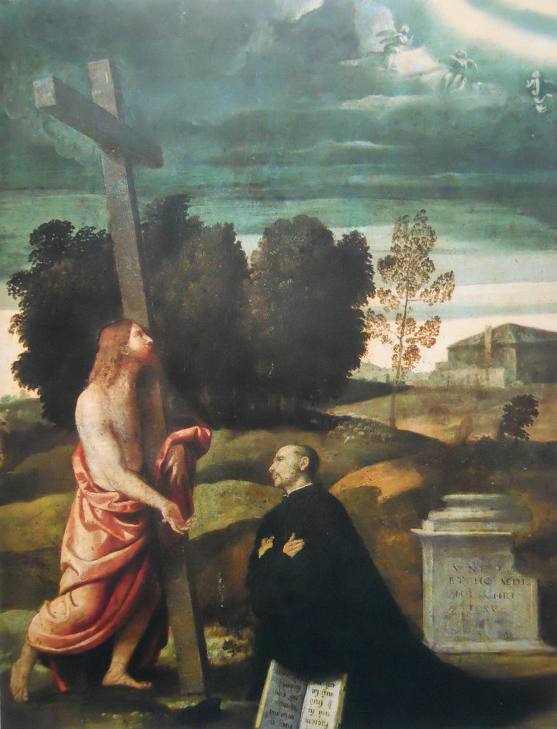 십자가를 들고 있는 그리스도와 무릎 꿇은 인물 - 알레산드로 본비치노