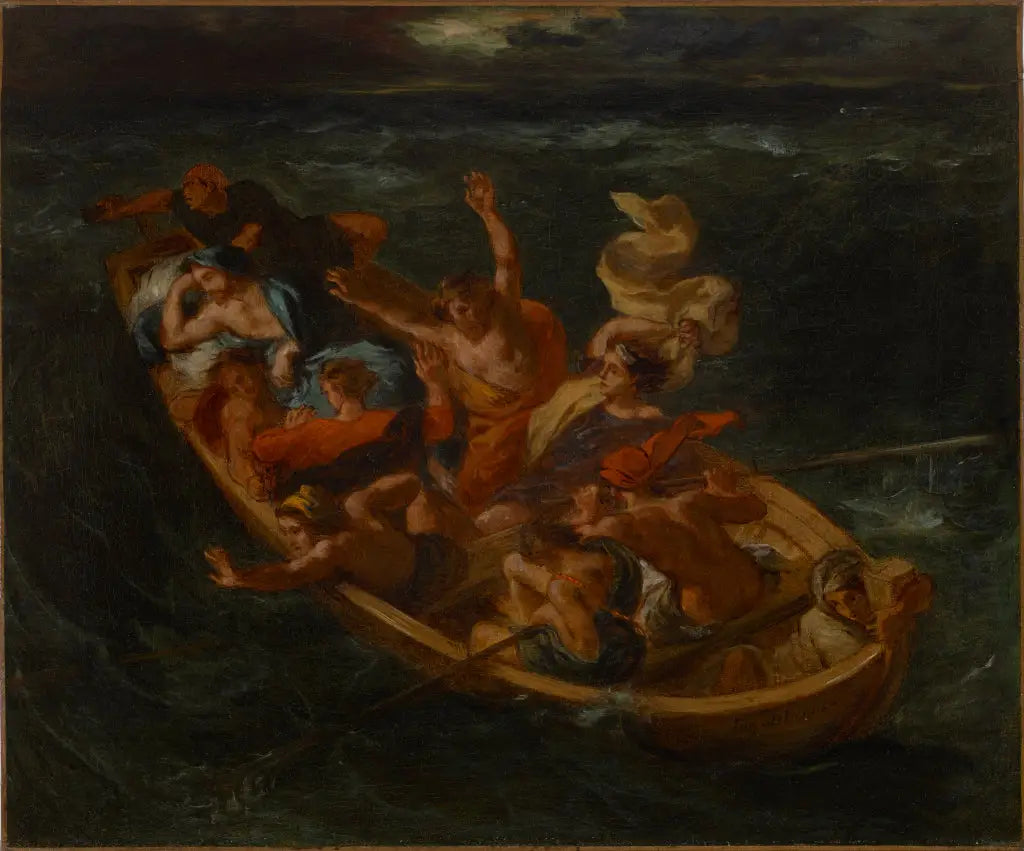 Le Christ sur le lac de Génésareth - Eugène Delacroix image 1 reproduction de peinture à l’huile