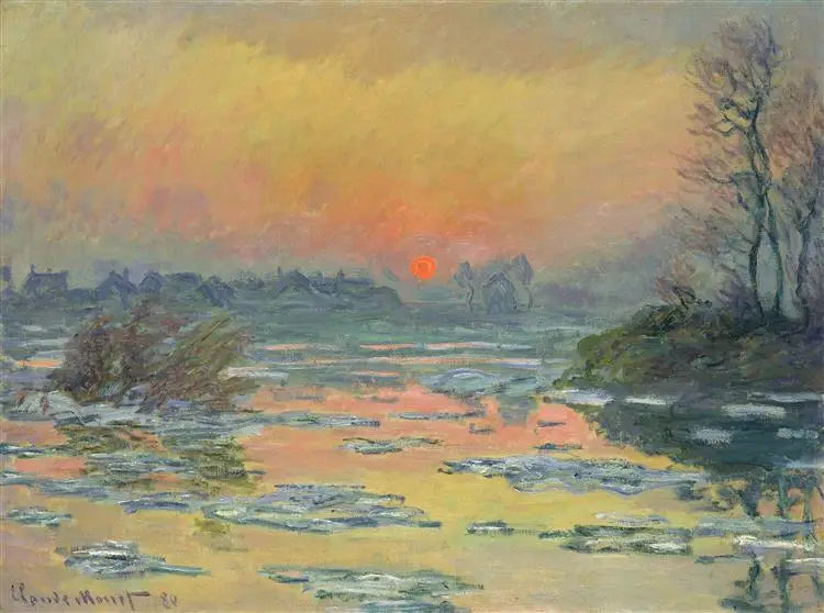 겨울의 세느강 위 일몰 - Claude Monet