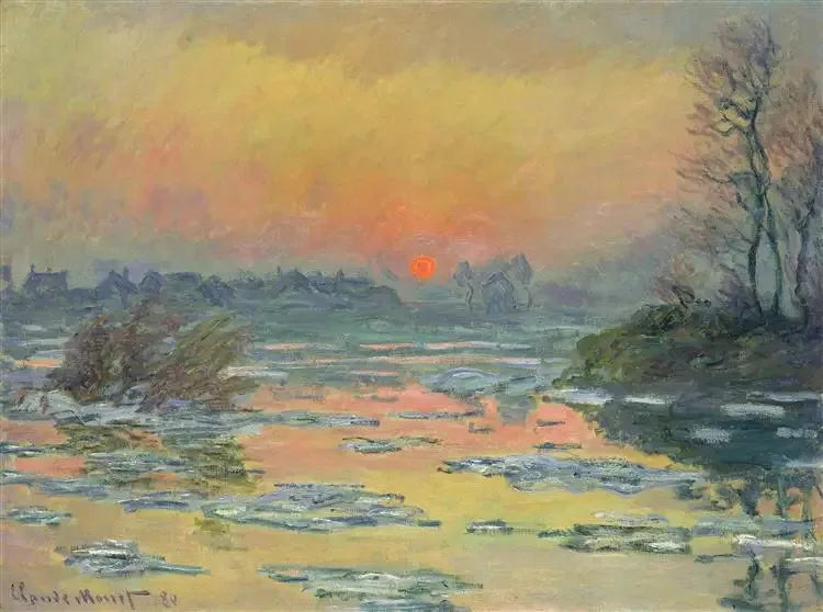 겨울의 세느강 위 일몰 - Claude Monet