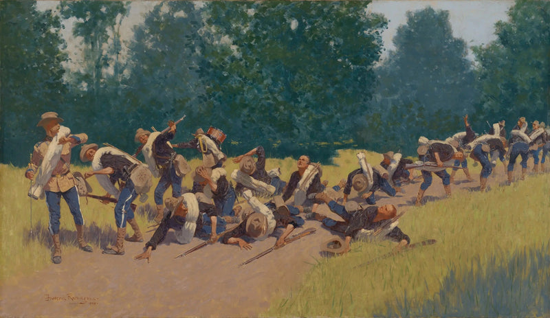 산 후안 힐에서 포탄 폭발의 외침 - 프레데릭 레밍턴

Source:
Le cri des éclats d'obus à San Juan Hill - Frederic Remington