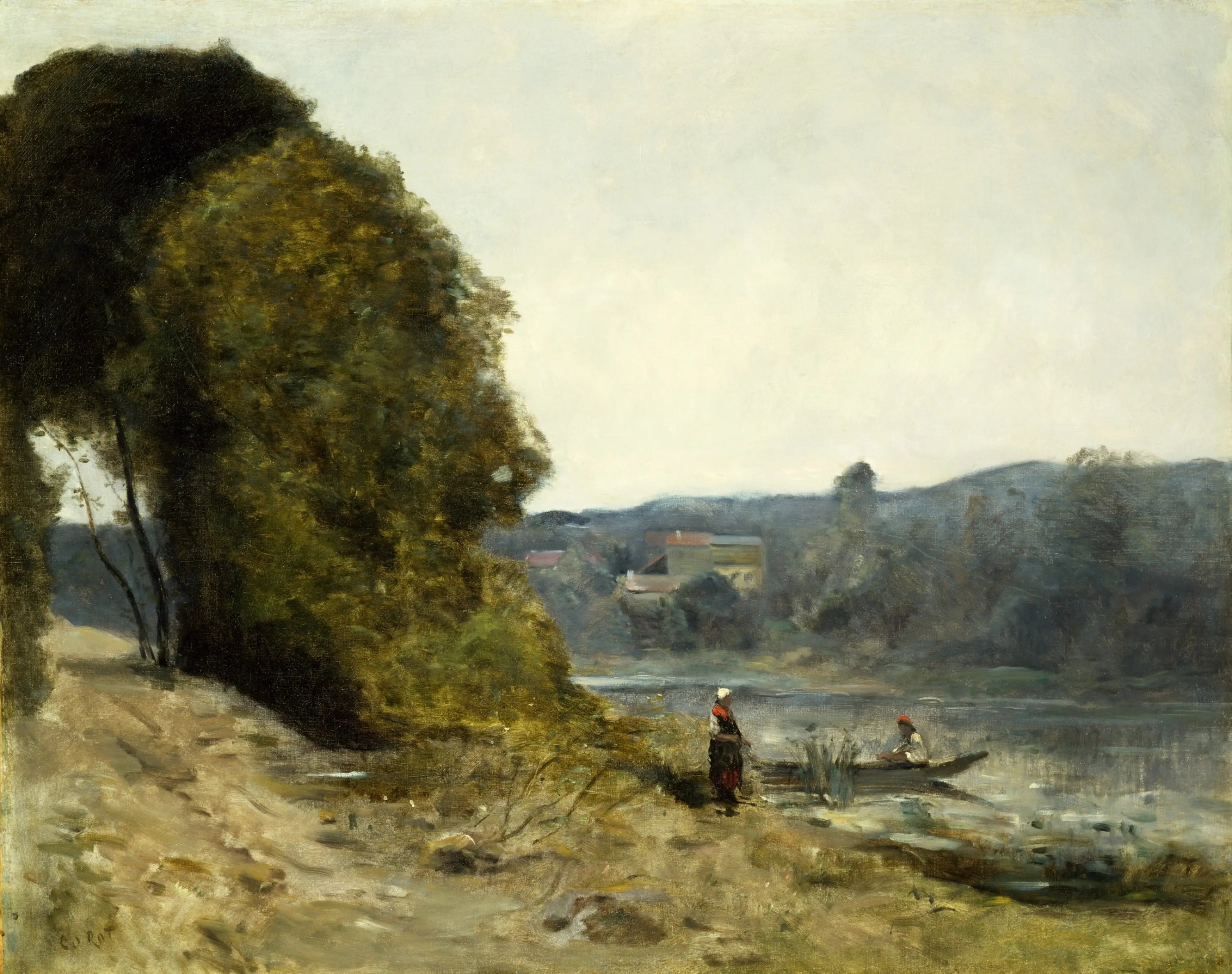Le départ du batelier - Jean-Baptiste Camille Corot - Alpha Reproduction