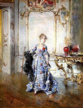 Le dernier regard dans le miroir - Giovanni Boldini image 1 copie peinte à la main à l’huile