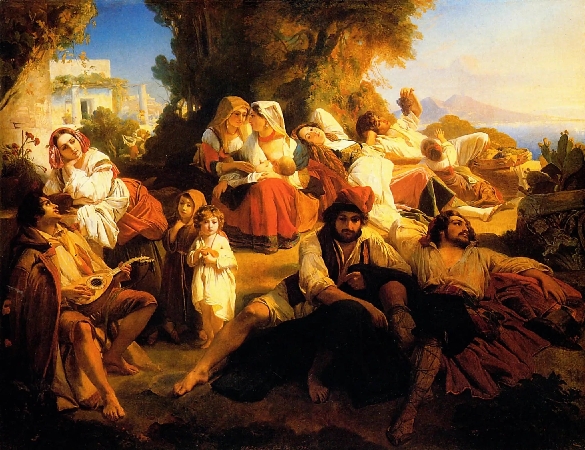 Le doux farniente - Franz Xaver Winterhalter image 1 copie peinte à la main à l’huile