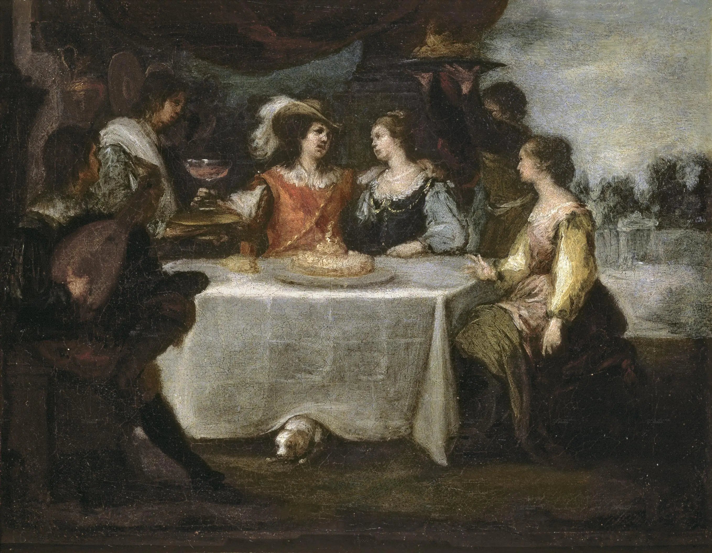 Le fils prodigue gaspillant son héritage - Bartolomé Esteban Murillo image 1 reproduction de peinture à l’huile