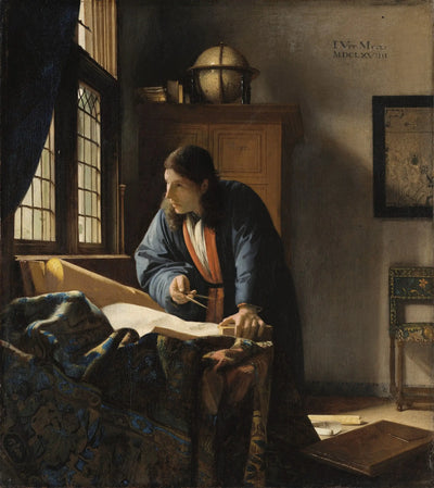 Reproduction du tableau « Le Géographe - Johannes Vermeer » par Alpha Reproduction en peinture à l’huile