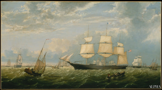 Le Golden State entrant dans le port de New York, 1854 - Fitz Henry Lane - Reproductions de tableaux et peintures haut de gamme