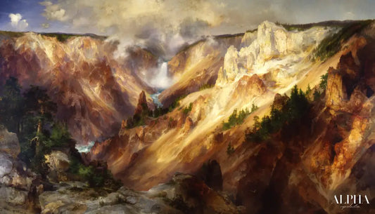 Le Grand Canyon du Yellowstone - Thomas Moran - Reproductions de tableaux et peintures haut de gamme