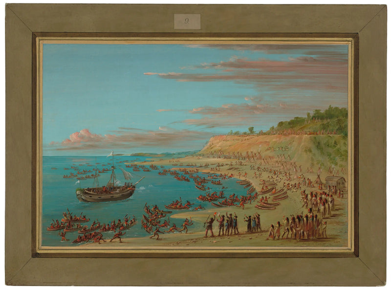 맥키노 항구에 들어오는 그리폰. 1679년 8월 27일 - 조지 케틀린

Source:
Le Griffon entrant dans le port de Mackinaw. 27 août 1679 - George Catlin