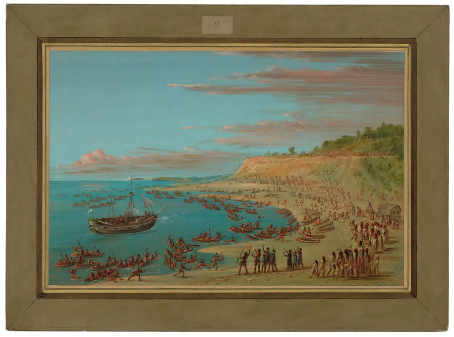 맥키노 항구에 들어오는 그리폰. 1679년 8월 27일 - 조지 케틀린

Source:
Le Griffon entrant dans le port de Mackinaw. 27 août 1679 - George Catlin