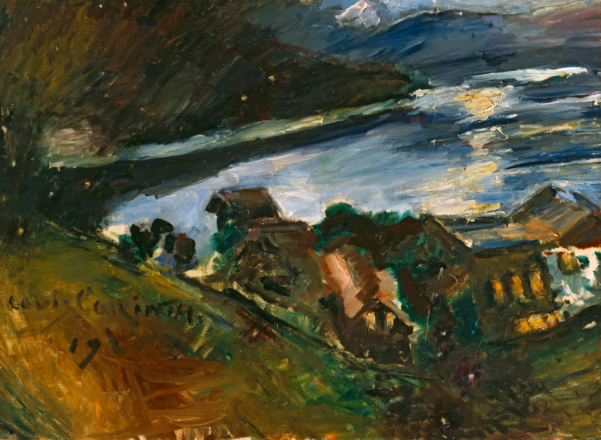 Le lac Walchensee au clair de lune - Lovis Corinth image 1 reproduction de peinture à l’huile