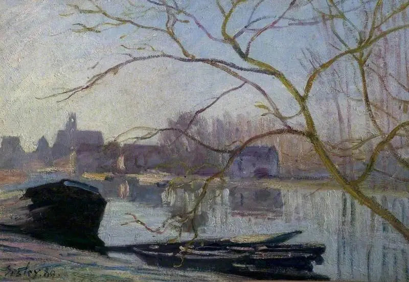 Le Loing, gelée blanche - Alfred Sisley image 1 reproduction réalisée par Alpha Reproduction