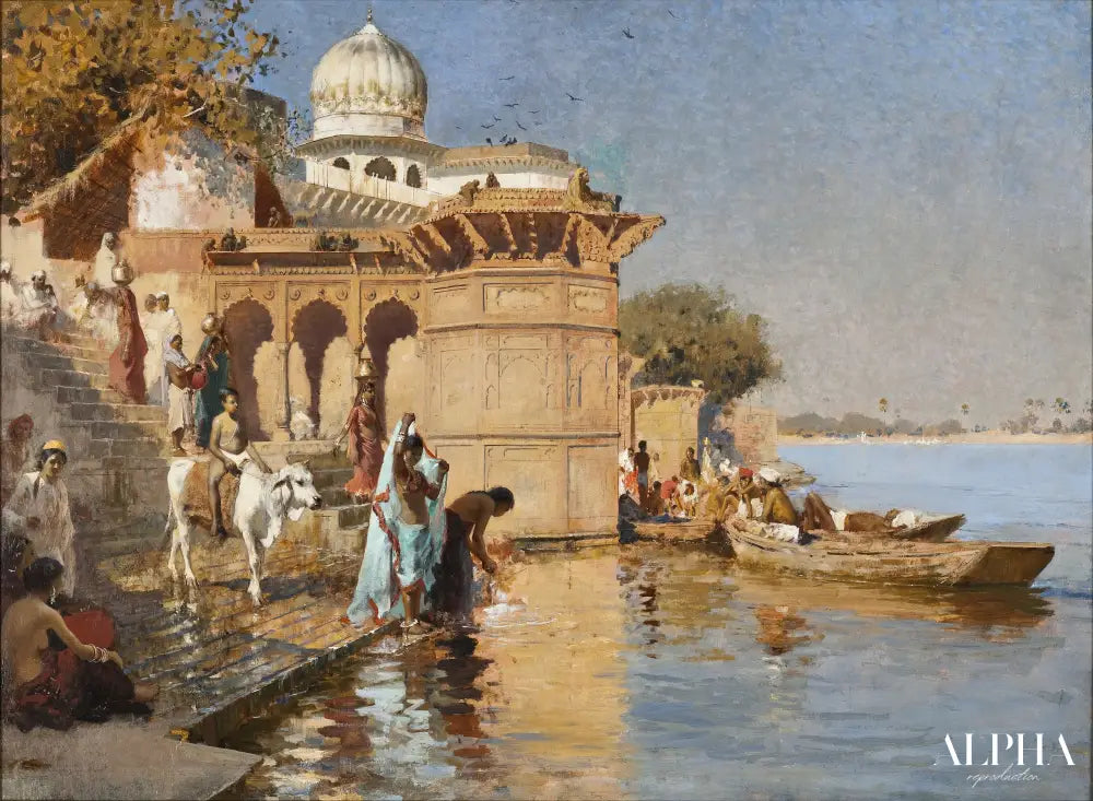 Le long des Ghats, Mathura - Edwin Lord Weeks - Reproductions de tableaux et peintures haut de gamme