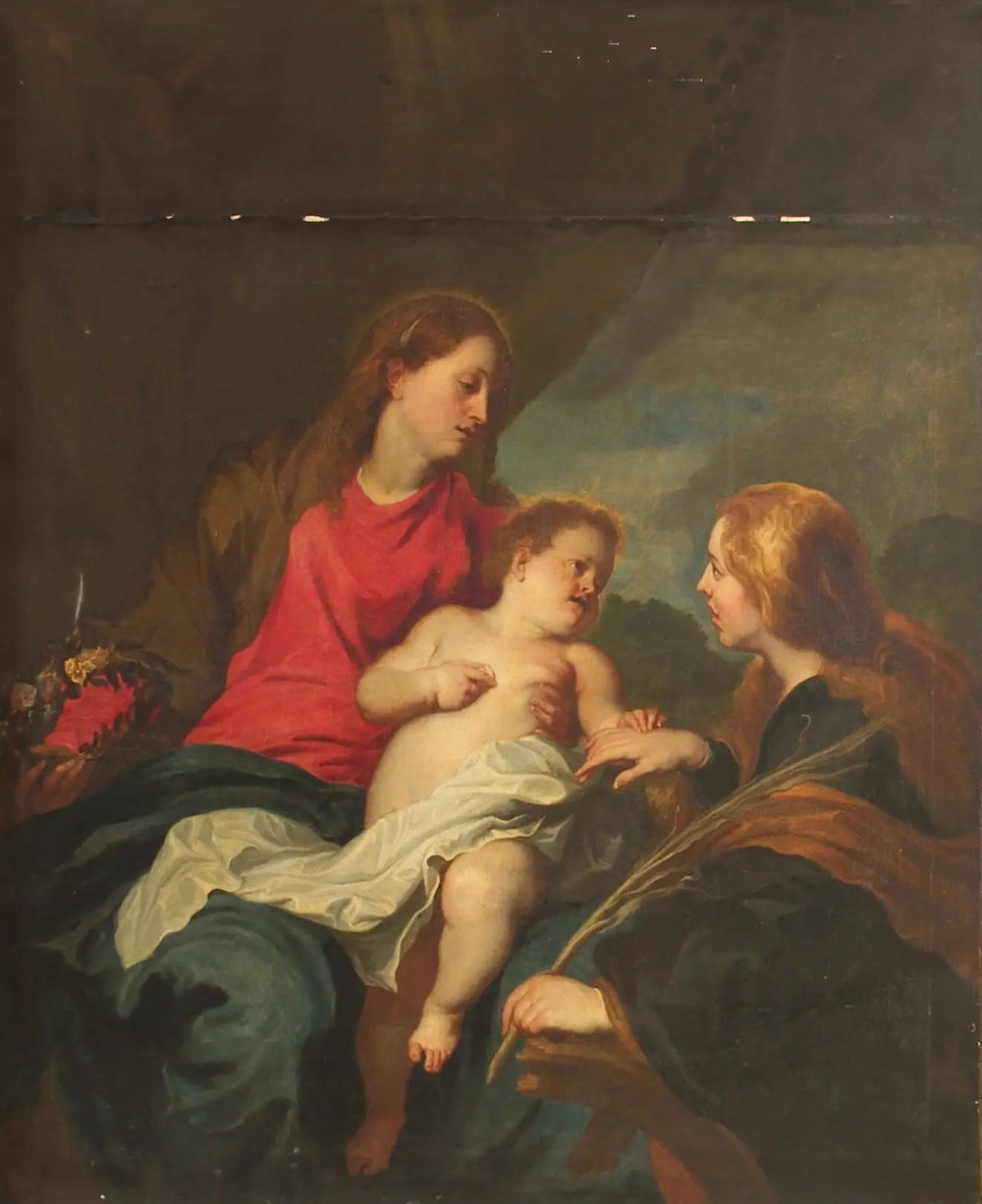 Le mariage mystique de sainte Catherine d'Alexandrie - Antoine van Dyck image 1 copie peinte à la main à l’huile