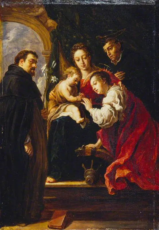 성녀 캐서린의 신비로운 결혼 - 다윗 테니에르 더 쥬네

Source:
Le mariage mystique de sainte Catherine - David Teniers le Jeune