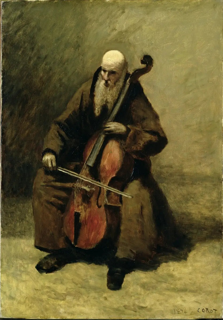 Le Moine au Violoncelle - Jean-Baptiste Camille Corot - Alpha Reproduction