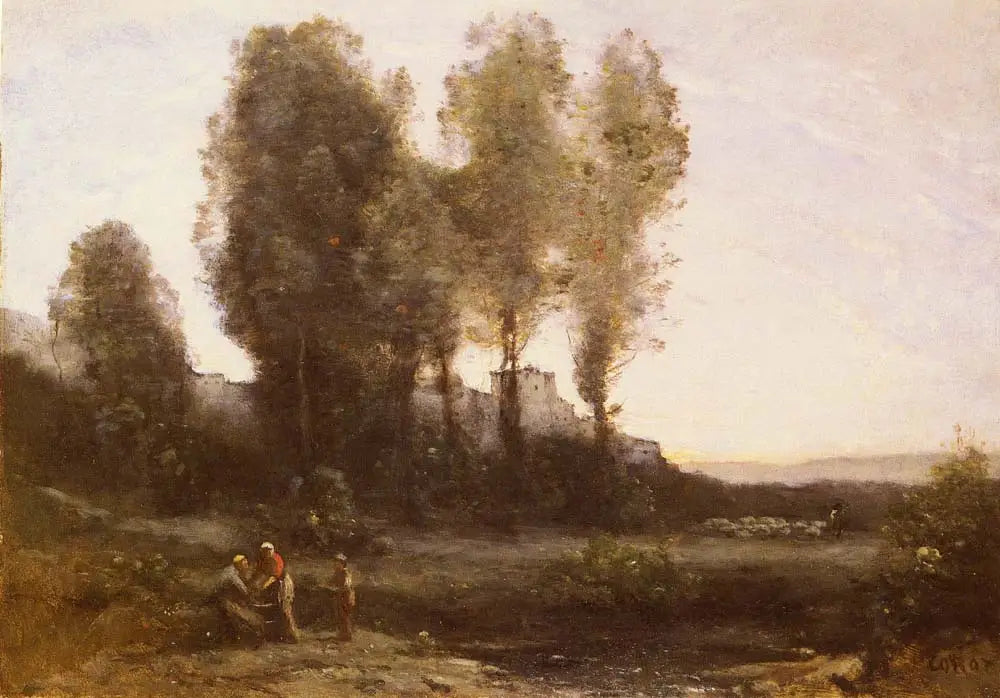 Le Monastère derrière les arbres - Jean-Baptiste Camille Corot - Alpha Reproduction