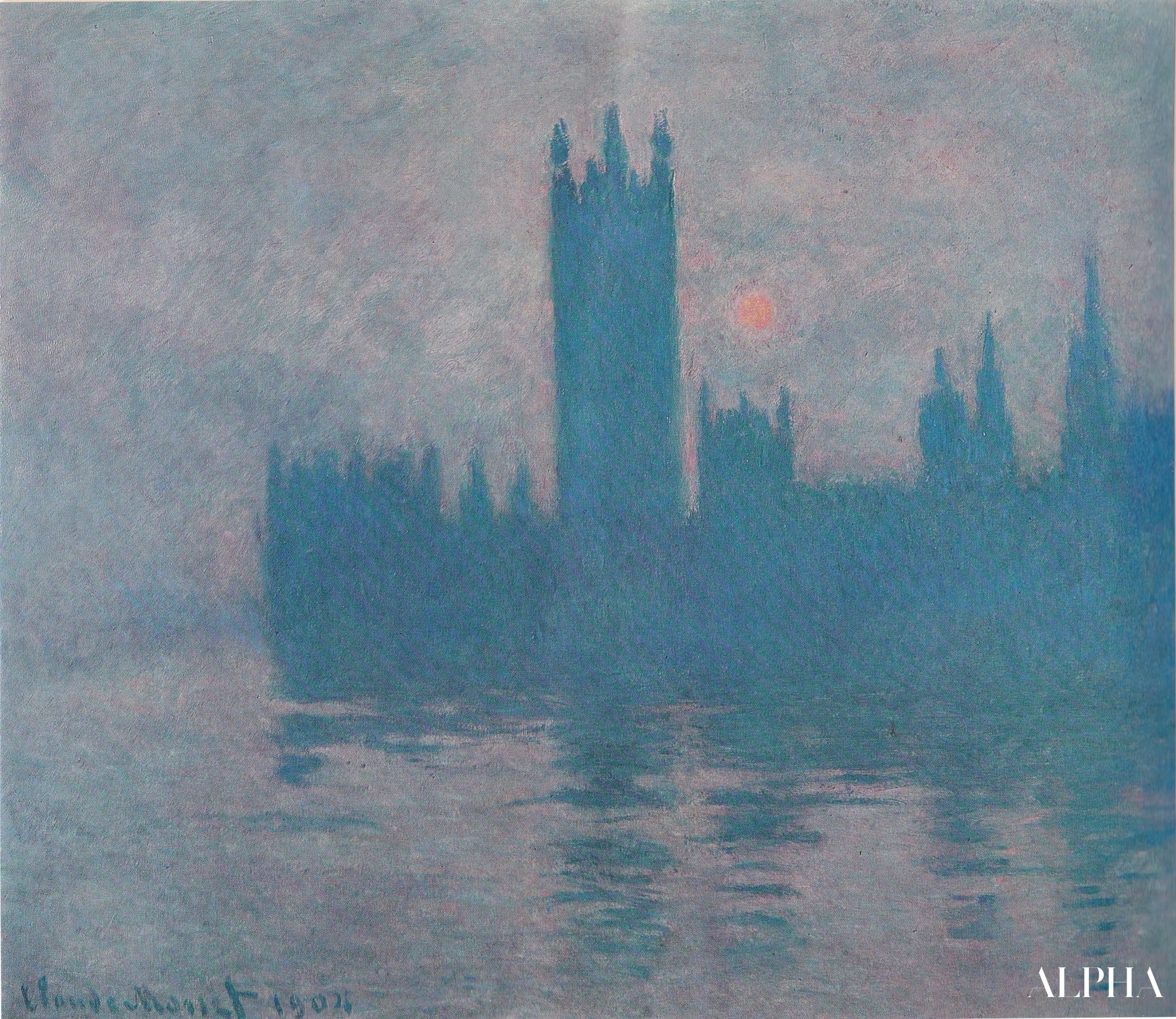 Le Parlement de Londres (W 1602) - Claude Monet - Reproductions de tableaux et peintures haut de gamme