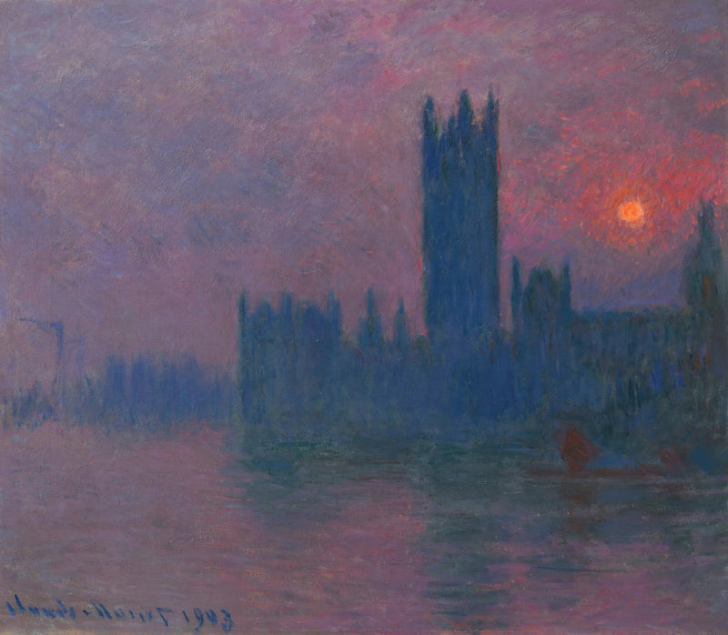 의회, 지는 해 - Claude Monet