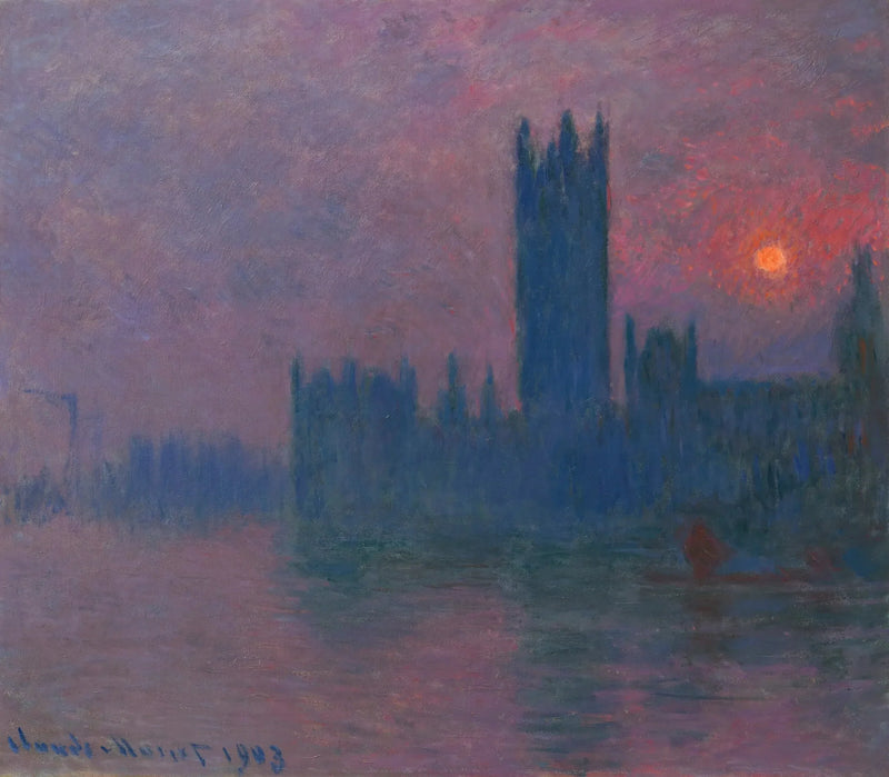 의회, 지는 해 - Claude Monet