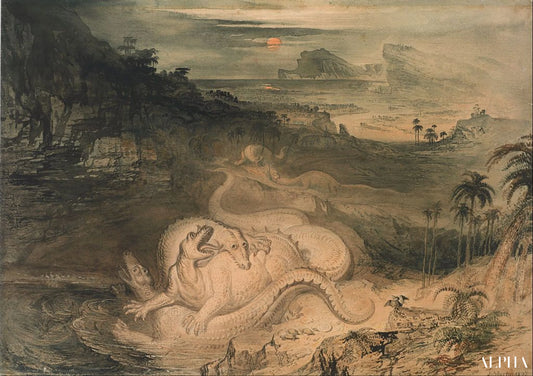 Le pays de l'Iguanodon - John Martin - Reproductions de tableaux et peintures haut de gamme