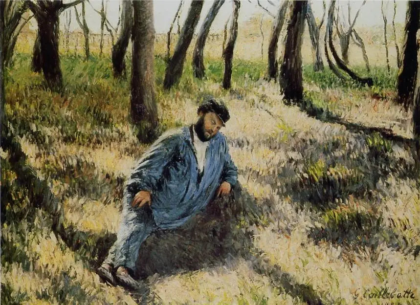 Le père Magloire allongé dans un bois - Gustave Caillebotte image 1 tableau peint à l’huile sur toile