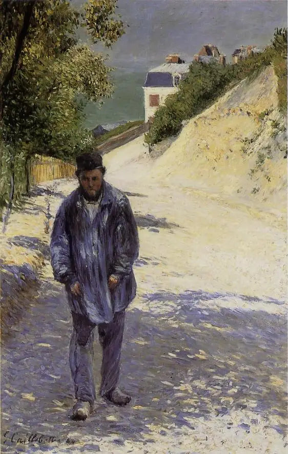 Le père Magloire sur le chemin de Saint-Clair à Étretat - Gustave Caillebotte image 1 copie de tableau peinte à la main