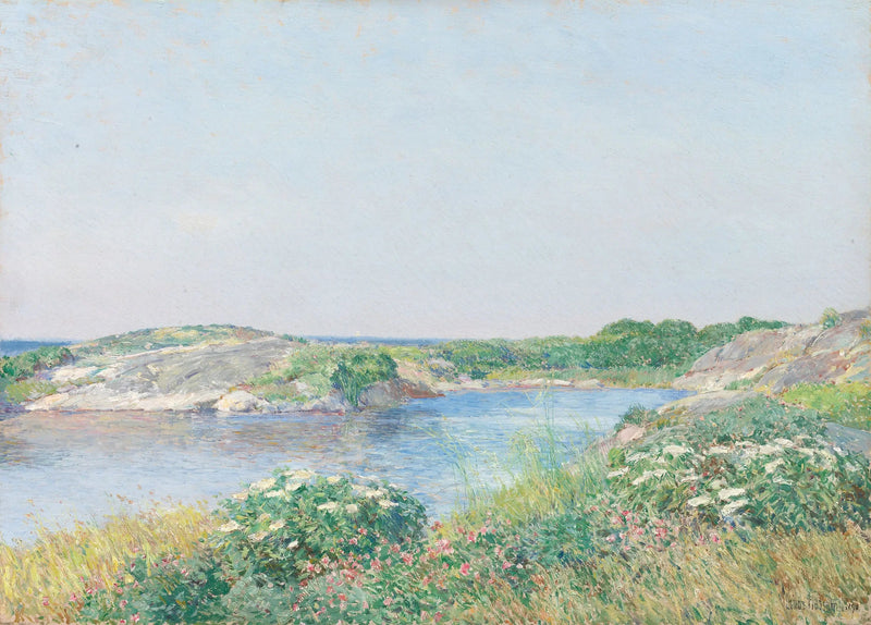 작은 연못, 애플도어 - 차일드 헤이섬

Source:
Le petit Étang, Appledore - Childe Hassam