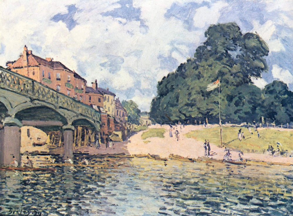 Le pont de Hampton Court - Alfred Sisley image 1 copie de tableau peinte à la main