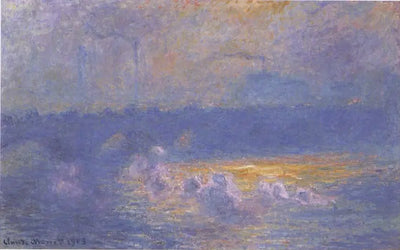 Reproduction du tableau « Le pont de Waterloo, effet de soleil avec fumées - Claude Monet » par Alpha Reproduction en peinture à l’huile