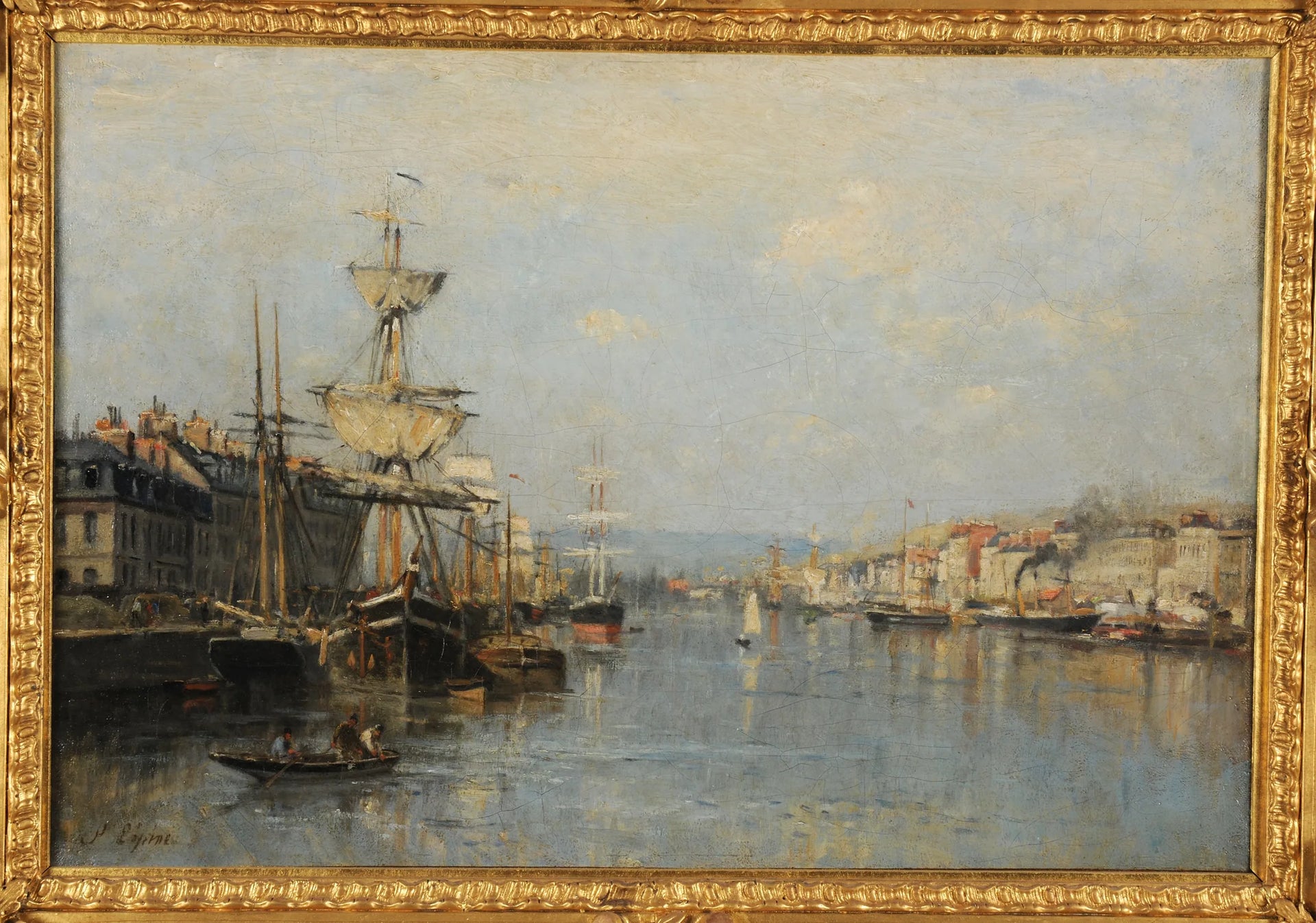 Le Port de Rouen - Stanislas Lépine image 1 reproduction de peinture à l’huile
